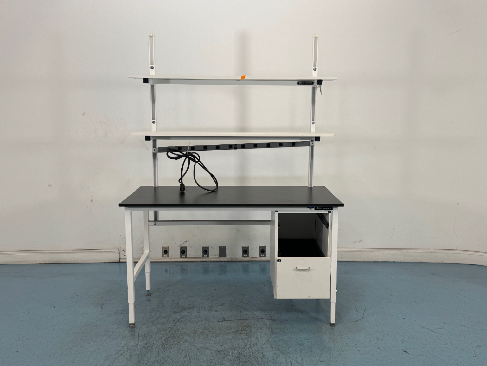 Image of Formaspace 5' Stationary Lab Bench w/ Upper Mounted Shelving